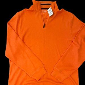 Men's Solid Classic-Fit French Rib Quarter-Zip Sweater - Large NWT